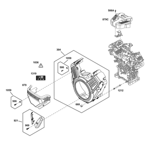 Blower Housing Group Diagram and Parts List for 61G277-0031-J1  Briggs and Stratton Engine